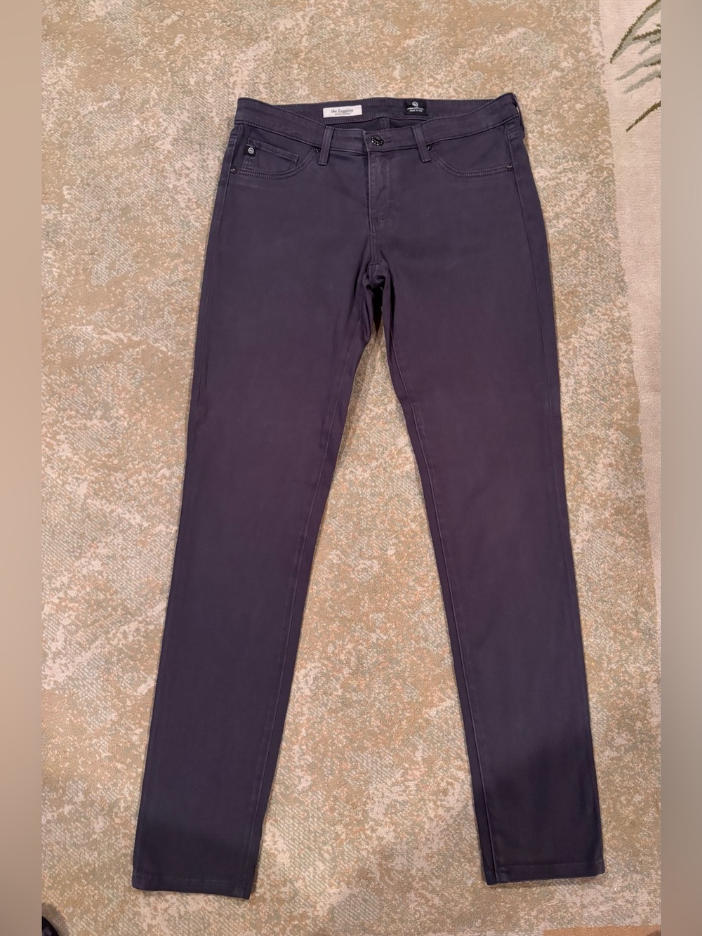 AG Adriano Goldschmied The Legging Super Skinny 27R Gray Coated Jeans